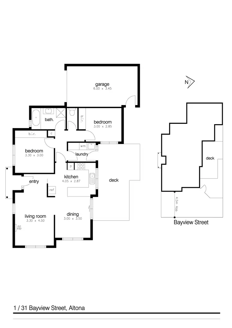 Floorplan of Homely unit listing, 1/31 Bayview Street, Altona VIC 3018
