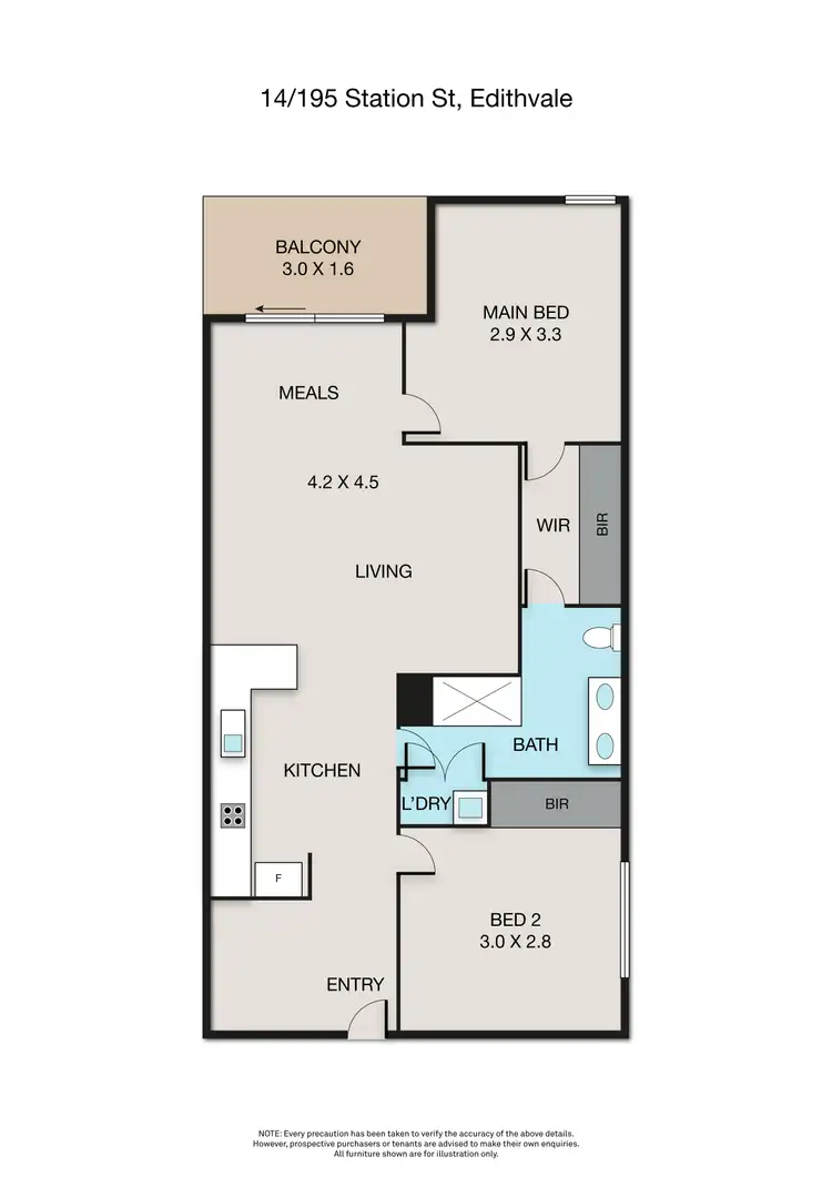 Floorplan of Homely unit listing, 14/195 Station Street, Edithvale VIC 3196