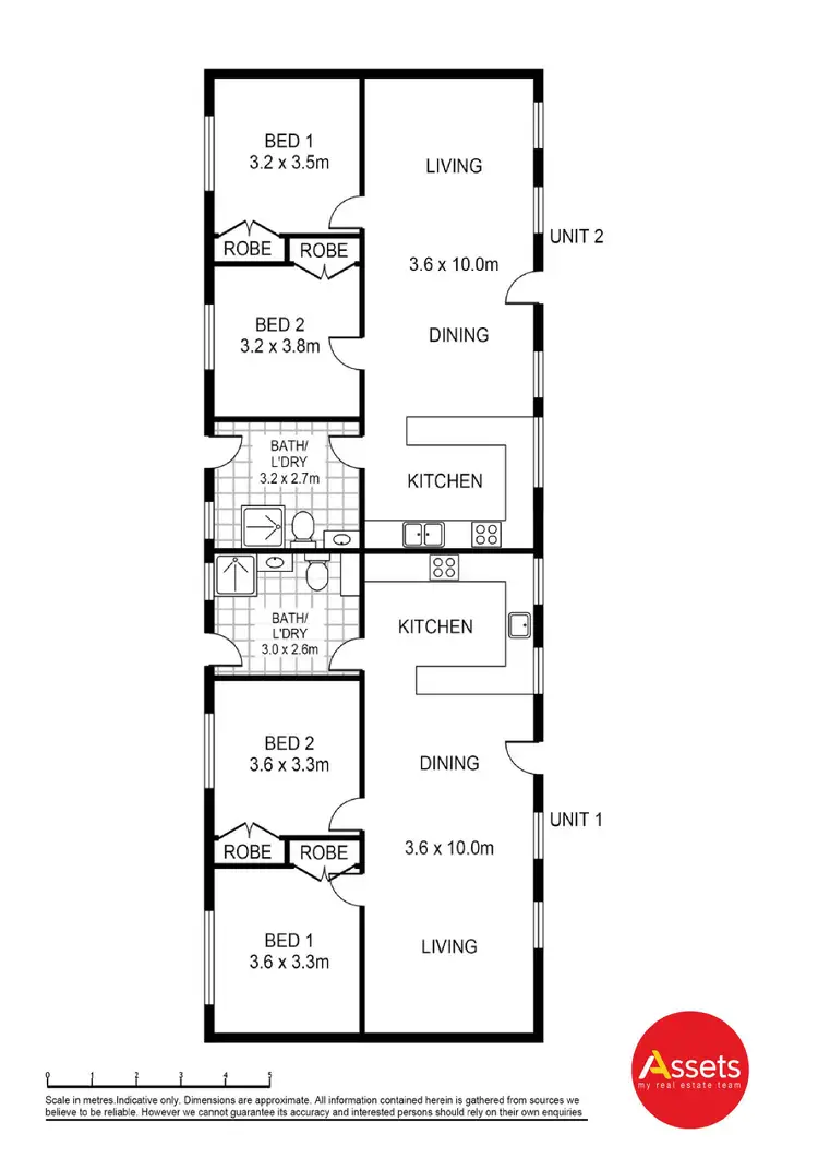 Floorplan of Homely block of units listing, 1 & 2/22a Murray Street, Heywood VIC 3304