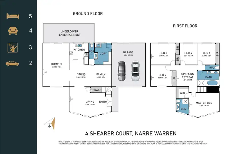 Floorplan of Homely house listing, 4 Shearer Court, Narre Warren VIC 3805
