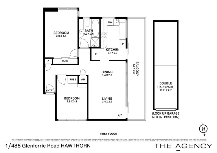 Floorplan of Homely apartment listing, 1/488 Glenferrie Road, Hawthorn VIC 3122