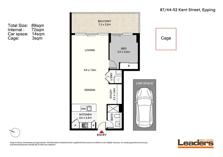 Floorplan of Homely apartment listing, 87/44-52 Kent Street, Epping NSW 2121