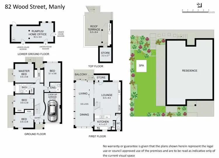 Floorplan of Homely semi-detached listing, 82 Wood Street, Manly NSW 2095