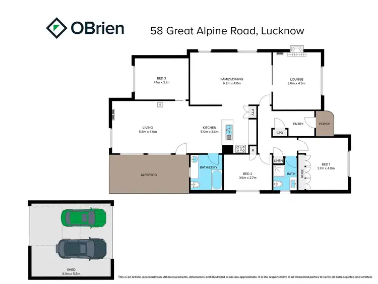 Floorplan of Homely house listing, 58 Great Alpine Road, Lucknow VIC 3875