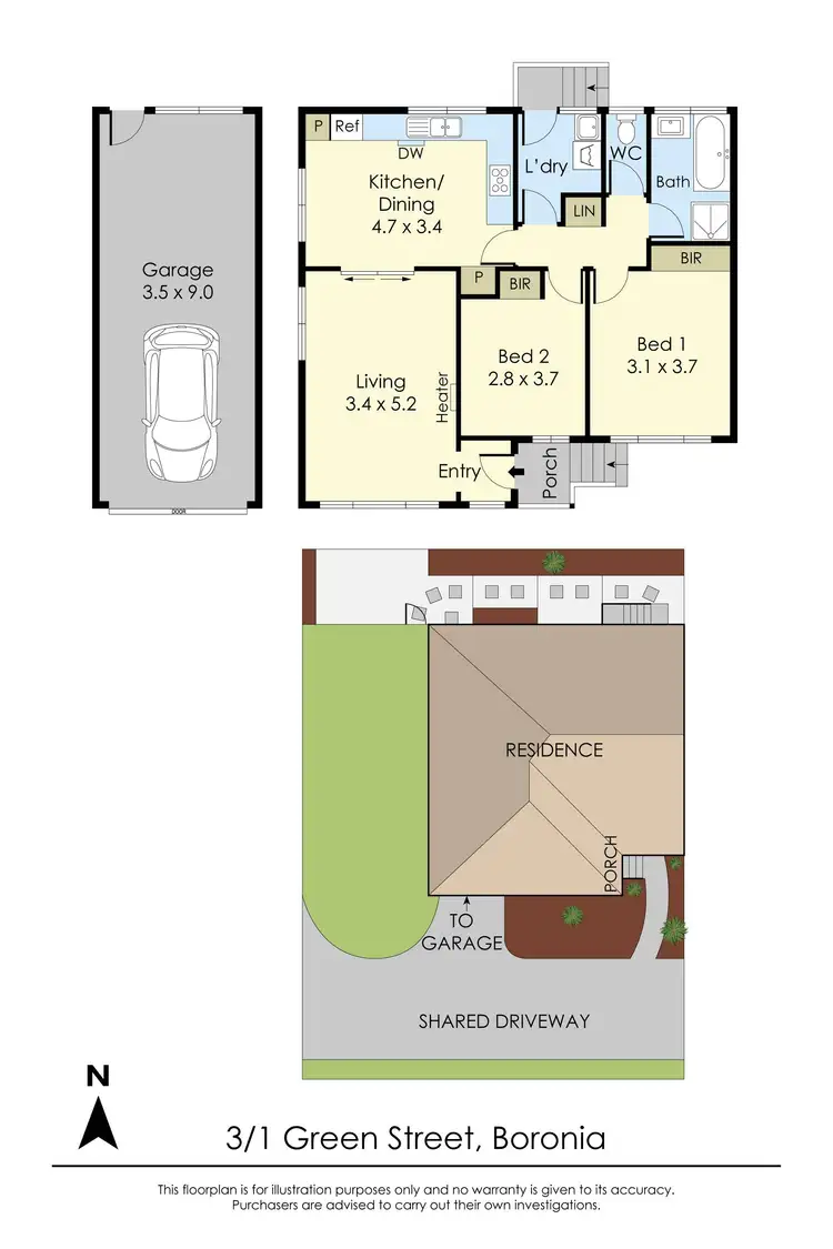 Floorplan of Homely unit listing, 3/1 Green Street, Boronia VIC 3155