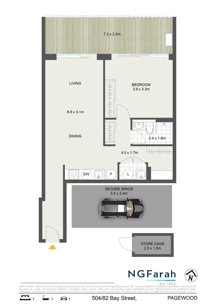 Floorplan of Homely apartment listing, 504/82 Bay Street, Botany NSW 2019