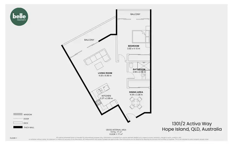 Floorplan of Homely unit listing, 1301/2 Activa Way, Hope Island QLD 4212