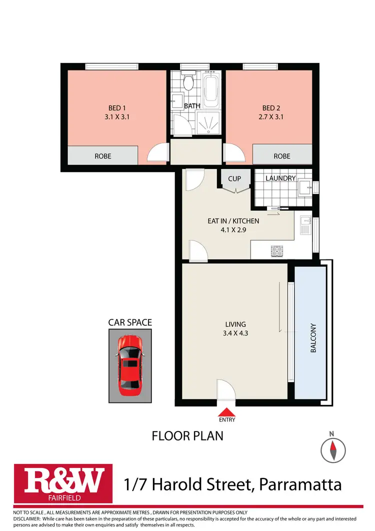 Floorplan of Homely apartment listing, Level 1/1/7 Harold Street, Parramatta NSW 2150