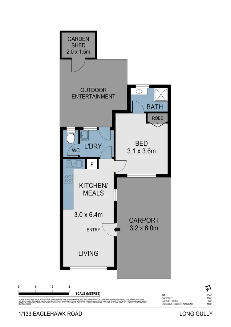 Floorplan of Homely unit listing, 1/133 Eaglehawk Road, Long Gully VIC 3550