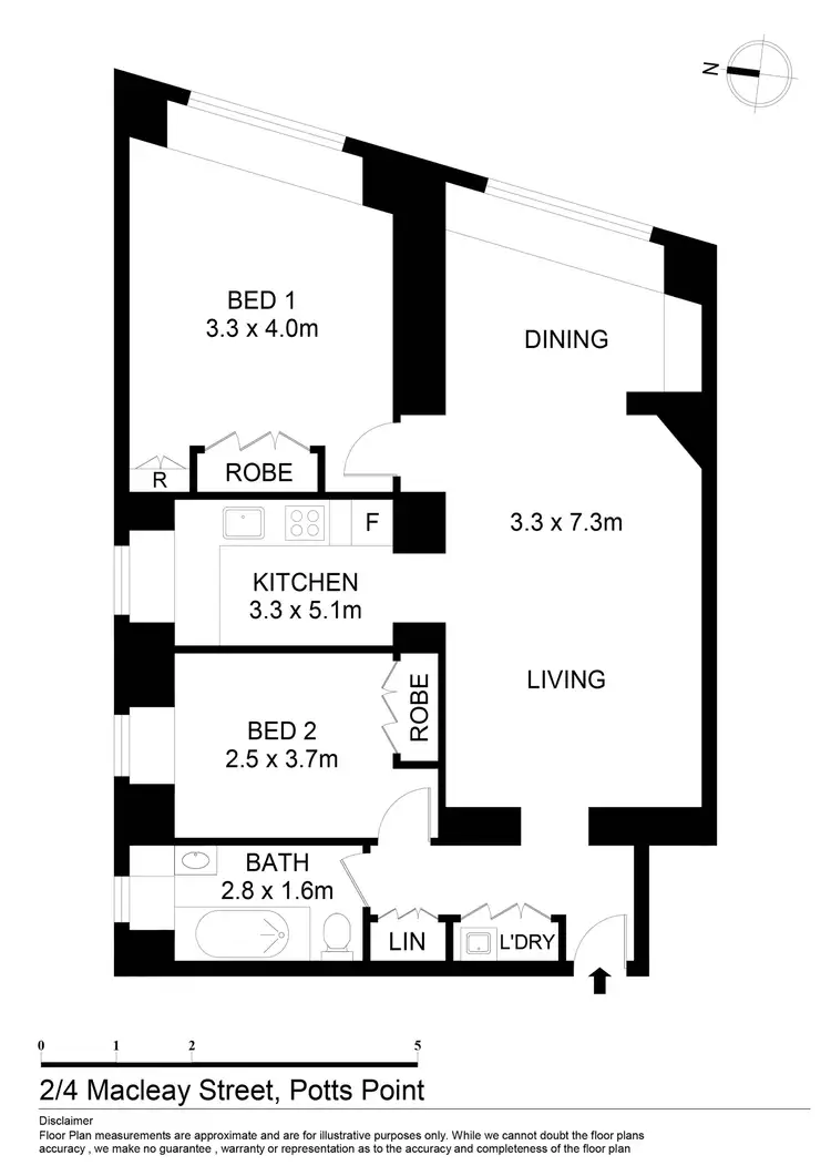 Floorplan of Homely unit listing, 2/4 Macleay Street, Potts Point NSW 2011