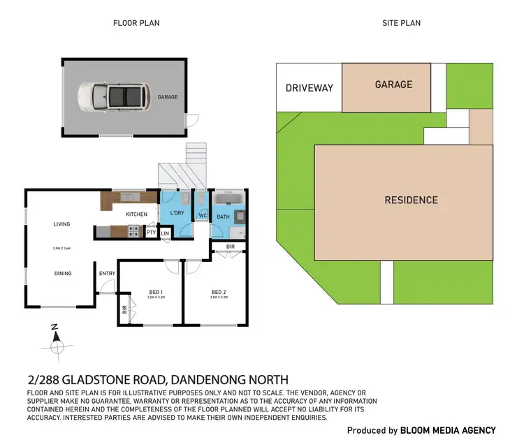Floorplan of Homely unit listing, 2/288 Gladstone Road, Dandenong North VIC 3175