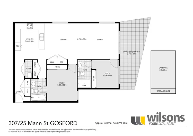 Floorplan of Homely apartment listing, 307/25 Mann Street, Gosford NSW 2250