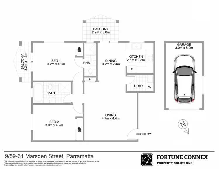 Floorplan of Homely apartment listing, 9/59-61 Marsden Street, Parramatta NSW 2150