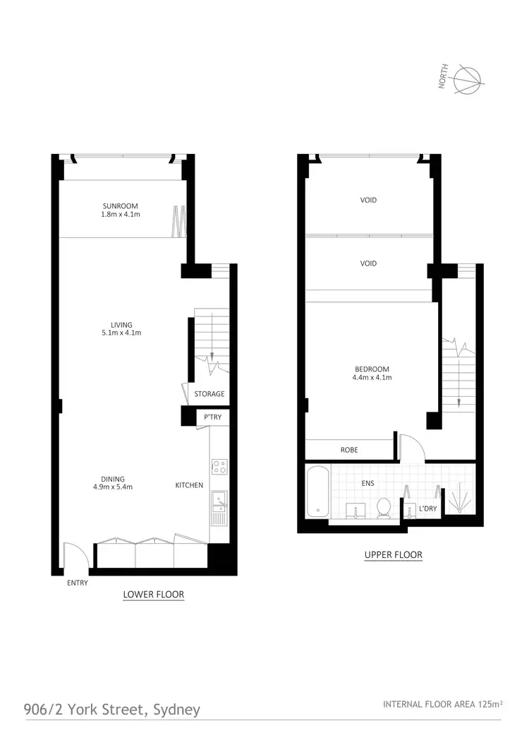 Floorplan of Homely apartment listing, 906/2 York Street, Sydney NSW 2000