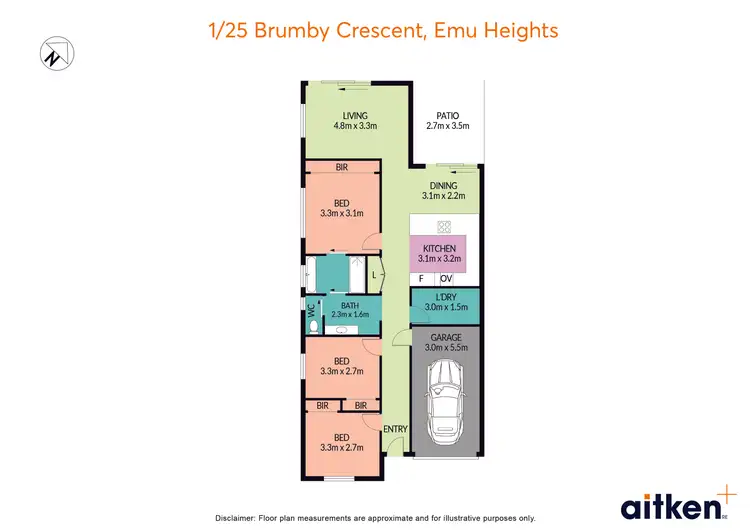 Floorplan of Homely unit listing, 1/25 Brumby Crescent, Emu Plains NSW 2750