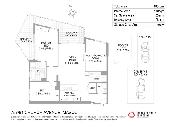 Floorplan of Homely apartment listing, 757/61 Church Avenue, Mascot NSW 2020