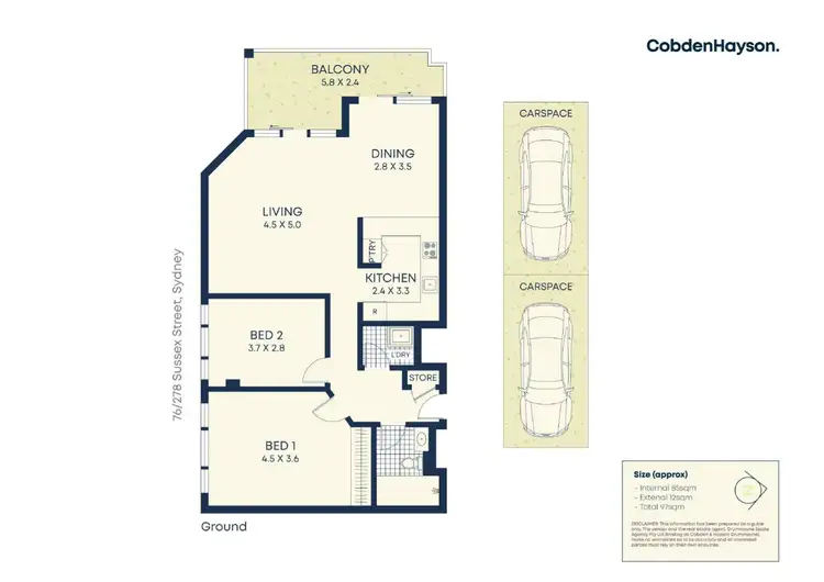 Floorplan of Homely apartment listing, 76/278 Sussex Street, Sydney NSW 2000