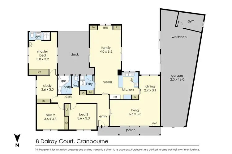 Floorplan of Homely house listing, 8 Dalray Court, Cranbourne VIC 3977