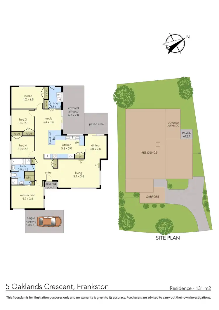 Floorplan of Homely house listing, 5 Oaklands Crescent, Frankston VIC 3199