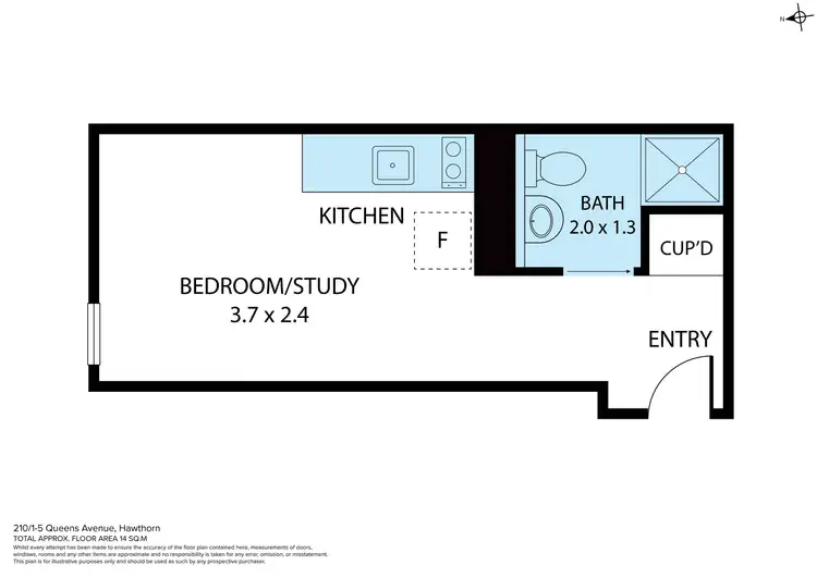 Floorplan of Homely unit listing, 210/1-5 Queens Avenue, Hawthorn VIC 3122