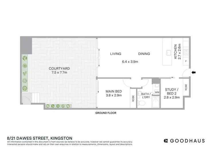 Floorplan of Homely apartment listing, 8/21 Dawes Street, Kingston ACT 2604