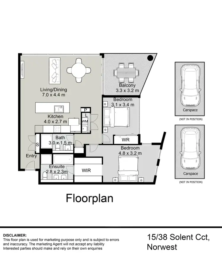 Floorplan of Homely apartment listing, 15/38 Solent Circuit, Norwest NSW 2153