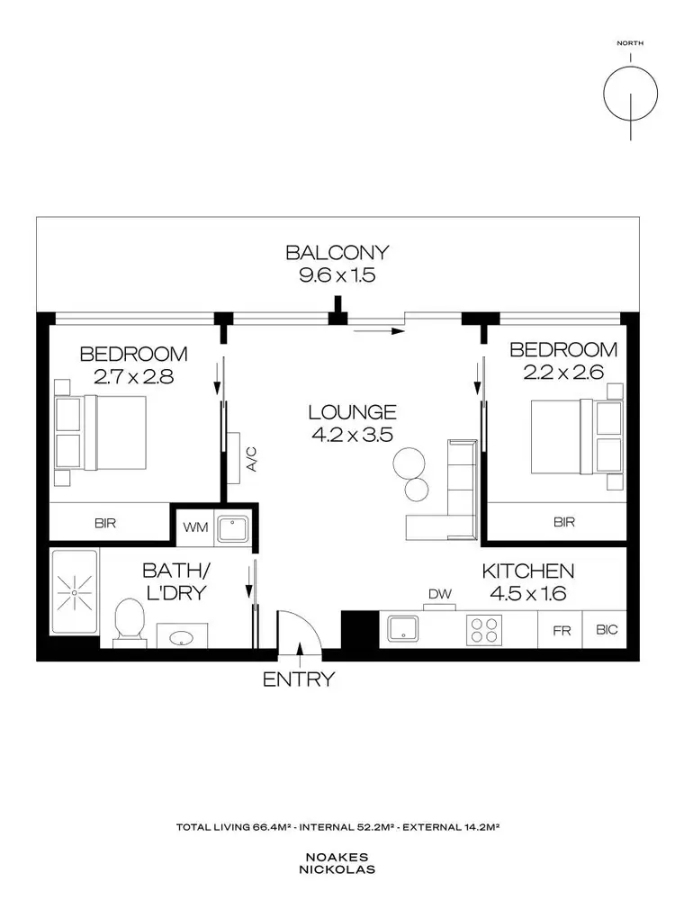 Floorplan of Homely apartment listing, 214/33 Warwick Street, Walkerville SA 5081