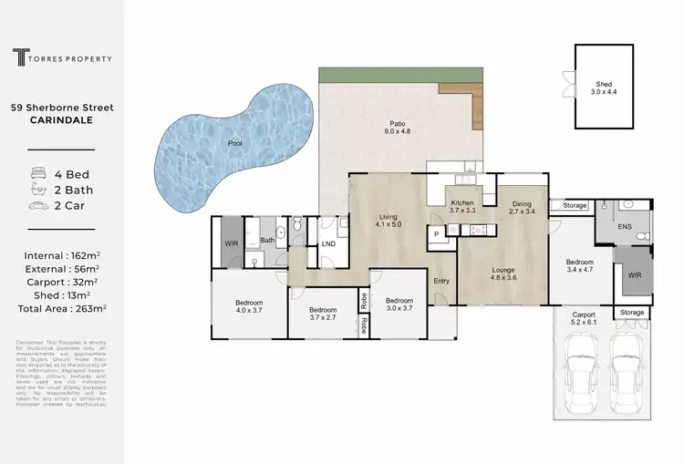 Floorplan of Homely house listing, 59 Sherborne Street, Carindale QLD 4152
