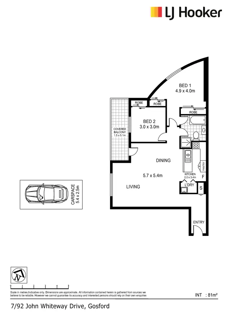 Floorplan of Homely unit listing, 7/92 John Whiteway Drive, Gosford NSW 2250