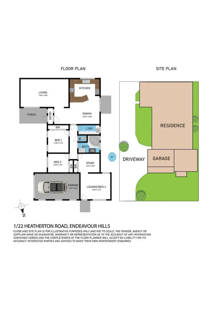 Floorplan of Homely unit listing, 1/22 Heatherton Road, Endeavour Hills VIC 3802