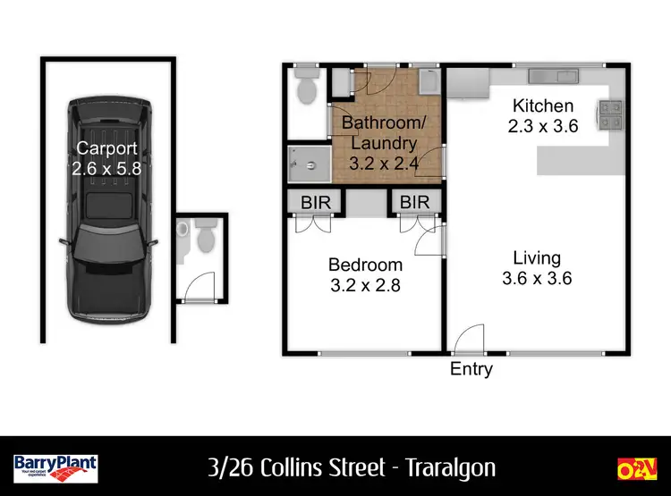 Floorplan of Homely unit listing, 3/26 Collins Street, Traralgon VIC 3844