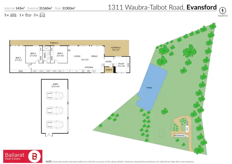 Floorplan of Homely rural property listing, 1311 Waubra-Talbot Road, Evansford VIC 3371