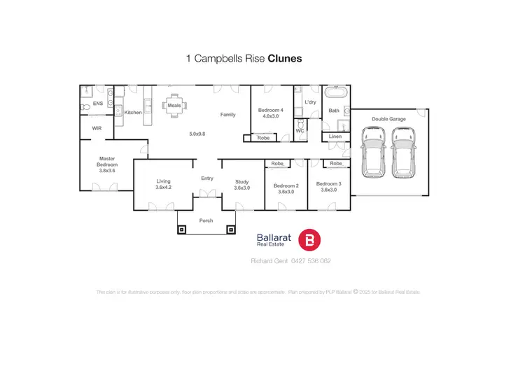 Floorplan of Homely house listing, 1 Campbells Rise, Clunes VIC 3370