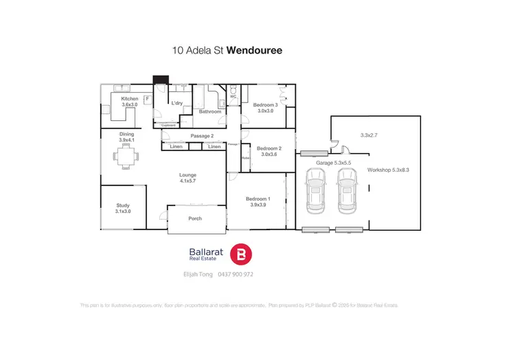 Floorplan of Homely house listing, 10 Adela Street, Wendouree VIC 3355