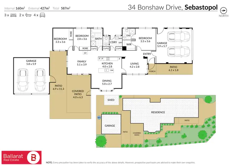 Floorplan of Homely house listing, 34 Bonshaw Drive, Sebastopol VIC 3356