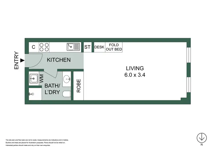 Floorplan of Homely studio listing, 501/9 William Street, North Sydney NSW 2060