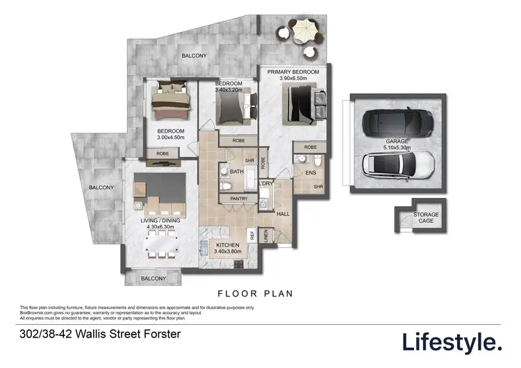 Floorplan of Homely apartment listing, 302/38-42 Wallis Street, Forster NSW 2428