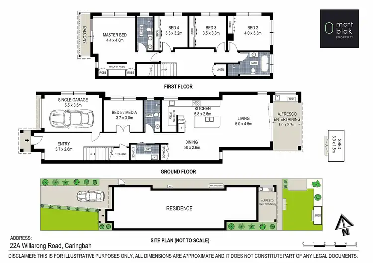 Floorplan of Homely semi-detached listing, 22A Willarong Road, Caringbah NSW 2229
