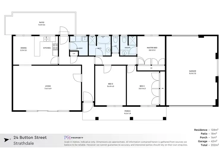 Floorplan of Homely house listing, 24 Button Street, Strathdale VIC 3550