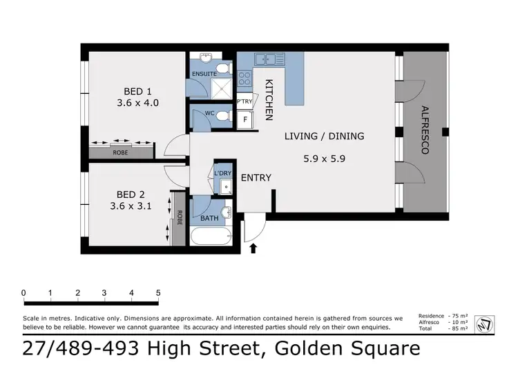 Floorplan of Homely unit listing, 27/489-493 High Street, Golden Square VIC 3555
