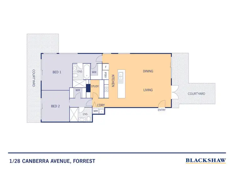 Floorplan of Homely unit listing, 1/28 Canberra Avenue, Forrest ACT 2603