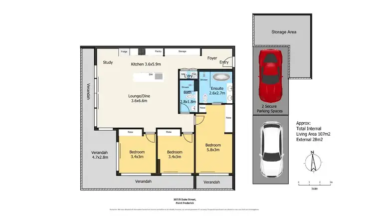 Floorplan of Homely apartment listing, 307/8 Duke Street, Point Frederick NSW 2250