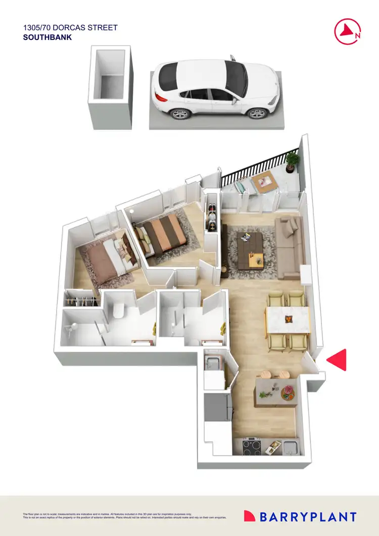 Floorplan of Homely apartment listing, 1305/70 Dorcas Street, Southbank VIC 3006