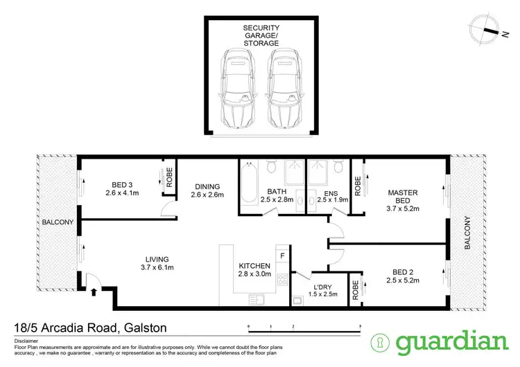 Floorplan of Homely unit listing, 18/5 Arcadia Road, Galston NSW 2159