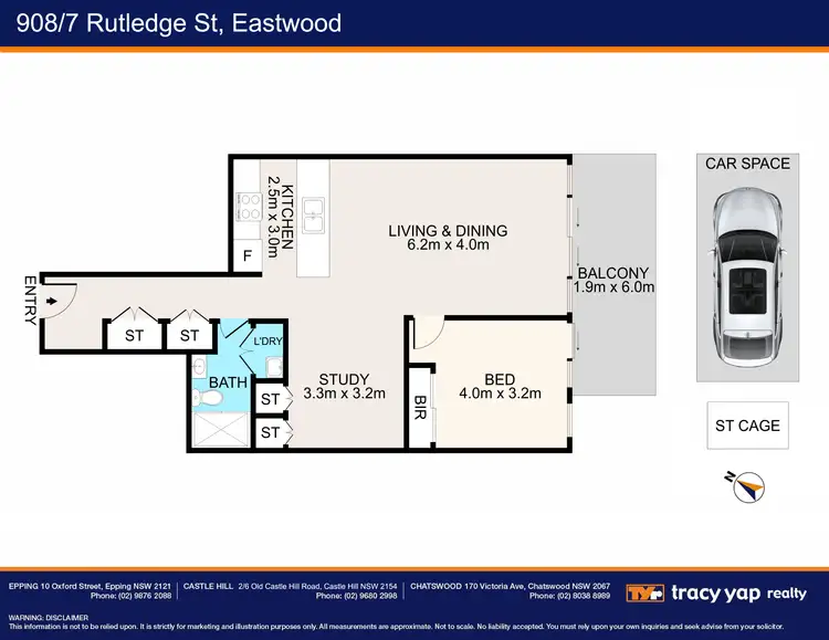 Floorplan of Homely apartment listing, 908/7 Rutledge Street, Eastwood NSW 2122