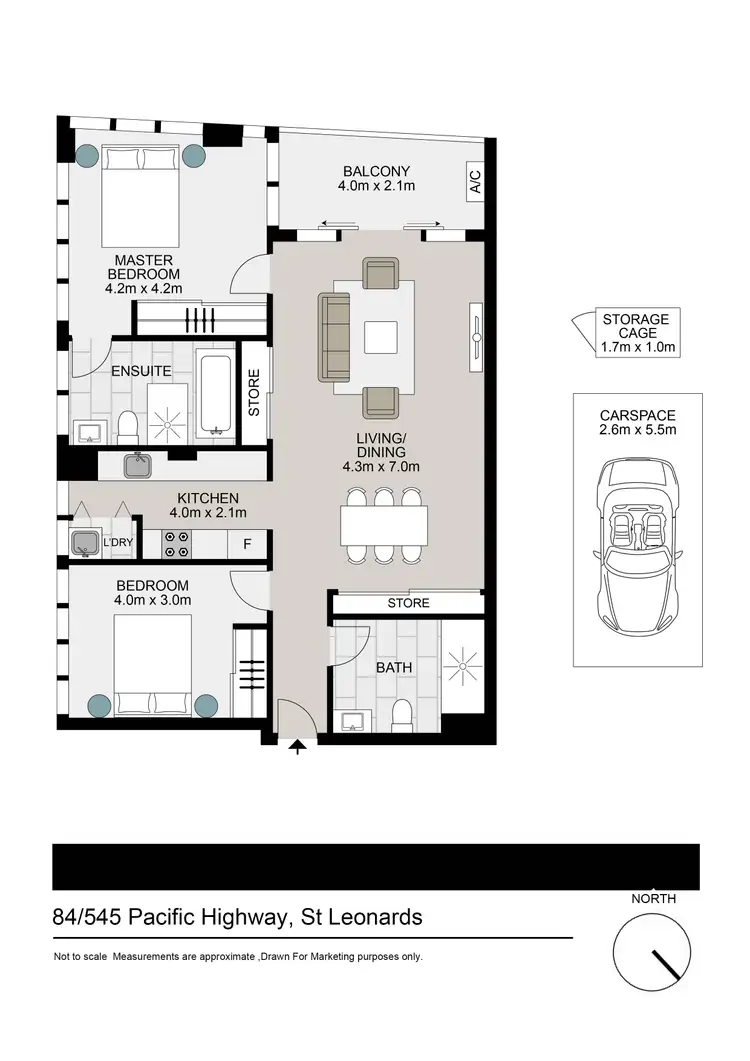 Floorplan of Homely apartment listing, 84/545-553 Pacific Highway, St Leonards NSW 2065
