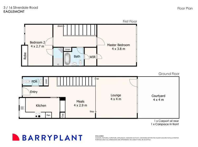 Floorplan of Homely townhouse listing, 3/16 Silverdale Road, Eaglemont VIC 3084