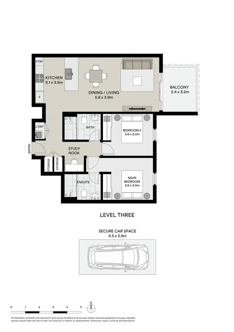 Floorplan of Homely apartment listing, 304/66 Atchison Street, Crows Nest NSW 2065