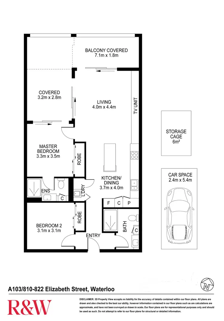 Floorplan of Homely apartment listing, A103/810-822 Elizabeth Street, Waterloo NSW 2017