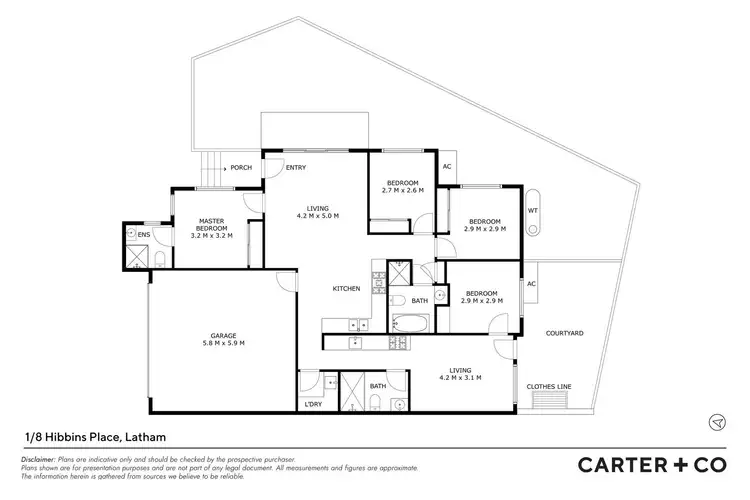 Floorplan of Homely house listing, 1/8 Hibbins Place, Latham ACT 2615